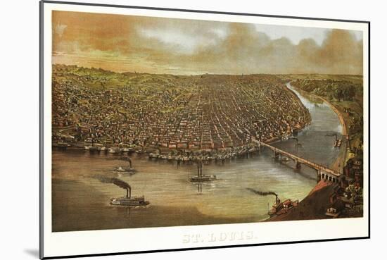 Saint Louis, Missouri - Panoramic Map-Lantern Press-Mounted Art Print