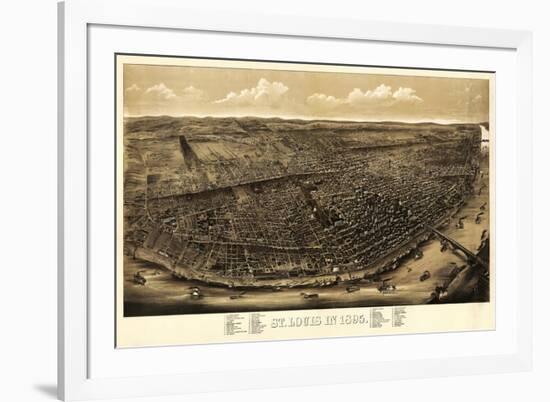 Saint Louis, Missouri - Panoramic Map-Lantern Press-Framed Art Print