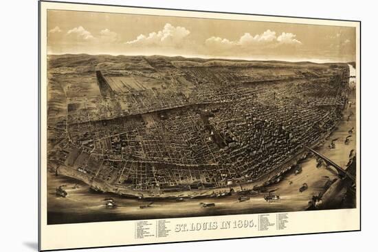 Saint Louis, Missouri - Panoramic Map-Lantern Press-Mounted Art Print