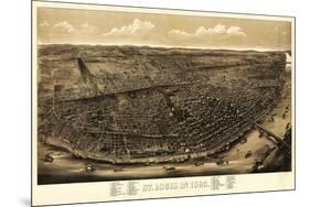 Saint Louis, Missouri - Panoramic Map-Lantern Press-Mounted Art Print