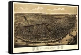 Saint Louis, Missouri - Panoramic Map-Lantern Press-Framed Stretched Canvas