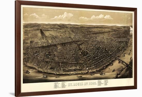 Saint Louis, Missouri - Panoramic Map-Lantern Press-Framed Art Print