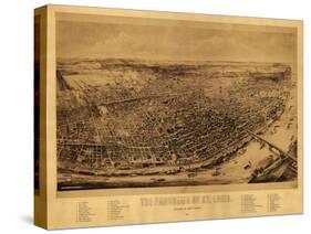 Saint Louis, Missouri - Panoramic Map-Lantern Press-Stretched Canvas