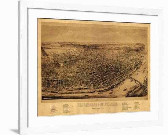 Saint Louis, Missouri - Panoramic Map-Lantern Press-Framed Art Print