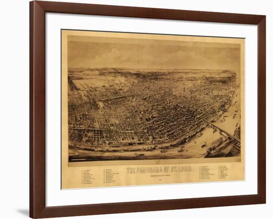 Saint Louis, Missouri - Panoramic Map-Lantern Press-Framed Art Print