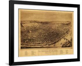 Saint Louis, Missouri - Panoramic Map-Lantern Press-Framed Art Print