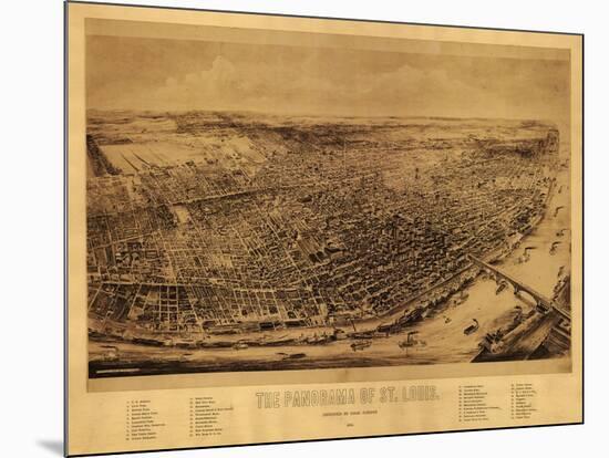 Saint Louis, Missouri - Panoramic Map-Lantern Press-Mounted Art Print