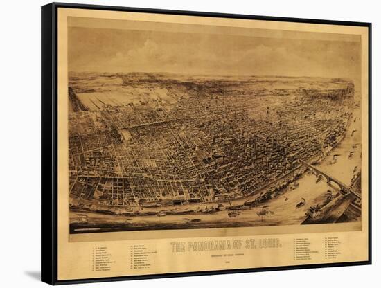Saint Louis, Missouri - Panoramic Map-Lantern Press-Framed Stretched Canvas