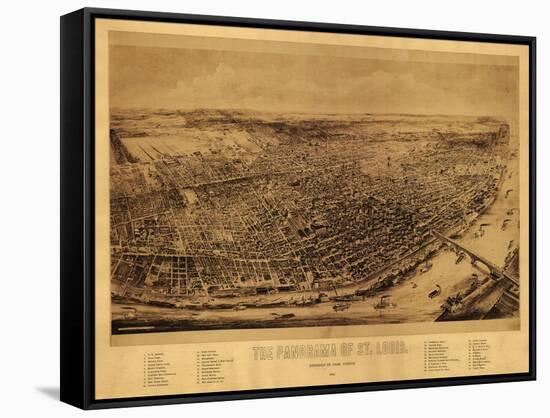 Saint Louis, Missouri - Panoramic Map-Lantern Press-Framed Stretched Canvas