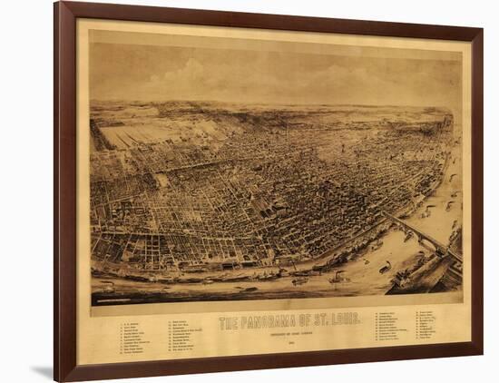 Saint Louis, Missouri - Panoramic Map-Lantern Press-Framed Art Print