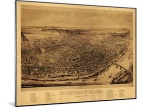 Saint Louis, Missouri - Panoramic Map-Lantern Press-Mounted Art Print