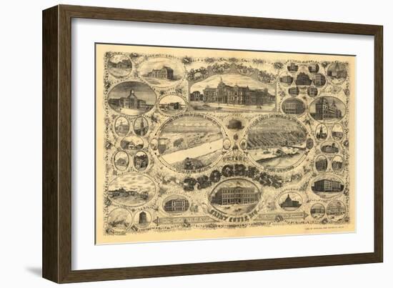 Saint Louis, Missouri - Panoramic Map-Lantern Press-Framed Art Print