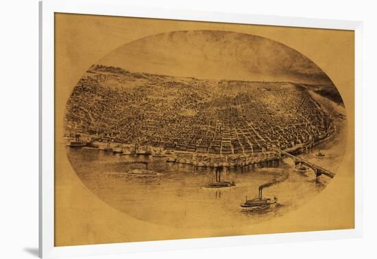 Saint Louis, Missouri - Panoramic Map-Lantern Press-Framed Art Print