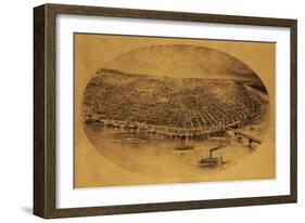 Saint Louis, Missouri - Panoramic Map-Lantern Press-Framed Art Print