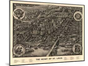 Saint Louis, Missouri - Panoramic Map-Lantern Press-Mounted Art Print