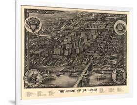 Saint Louis, Missouri - Panoramic Map-Lantern Press-Framed Art Print