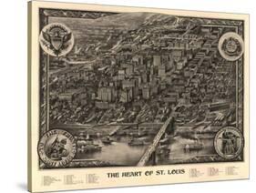 Saint Louis, Missouri - Panoramic Map-Lantern Press-Stretched Canvas