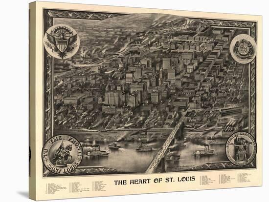 Saint Louis, Missouri - Panoramic Map-Lantern Press-Stretched Canvas