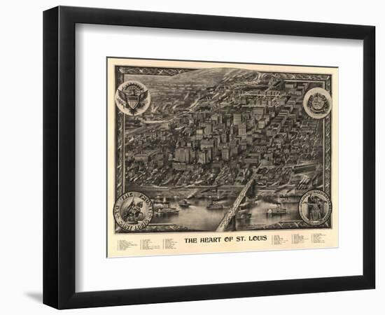 Saint Louis, Missouri - Panoramic Map-Lantern Press-Framed Art Print