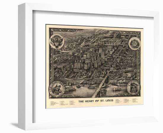 Saint Louis, Missouri - Panoramic Map-Lantern Press-Framed Art Print