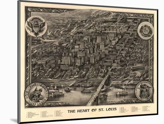 Saint Louis, Missouri - Panoramic Map-Lantern Press-Mounted Art Print