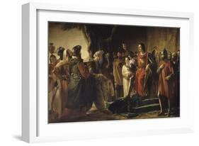 Saint-Louis reçoit à Saint-Jean d'Acre (Ptolémaïs) les envoyés de Rachid el Din Sinan, dit "le-Georges Rouget-Framed Giclee Print