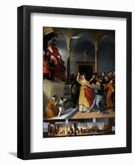 Saint Lucia in Front of the Court-Lorenzo Lotto-Framed Art Print