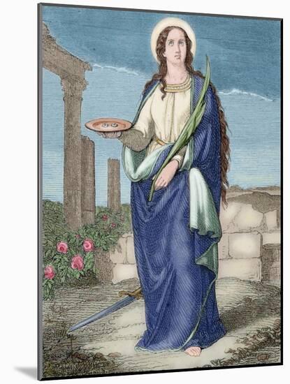 Saint Lucia of Syracuse (283-304)-null-Mounted Giclee Print