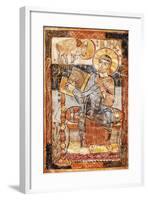 Saint Luke, Miniature from the Godescalco Gospels, Germany 8th Century-null-Framed Giclee Print
