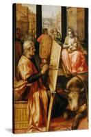 Saint Luke Painting the Virgin Mary (Oil on Panel)-Frans Floris-Stretched Canvas