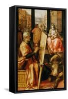 Saint Luke Painting the Virgin Mary (Oil on Panel)-Frans Floris-Framed Stretched Canvas