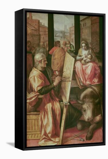 Saint Luke Painting the Virgin Mary-Frans Floris-Framed Stretched Canvas