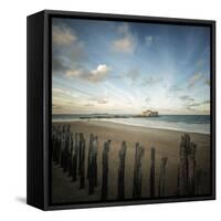 Saint Malo beach in Brittany - square-Philippe Manguin-Framed Stretched Canvas