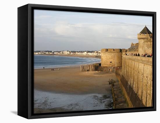 Saint-Malo City Wall, St. Malo, Ille-Et-Vilaine, Brittany, France, Europe-Godong-Framed Stretched Canvas