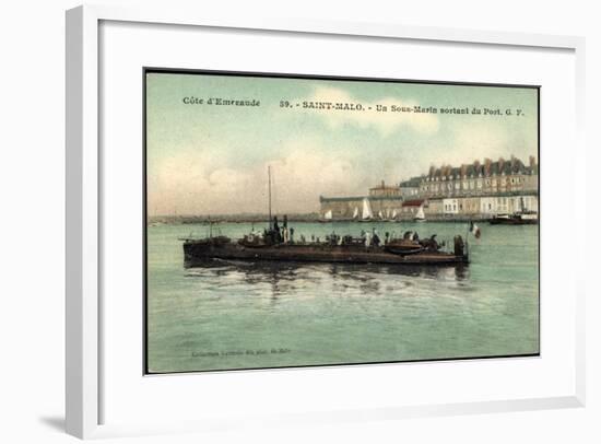 Saint Malo, Sous Marin Sortant Du Port, U Boot Fr.-null-Framed Giclee Print