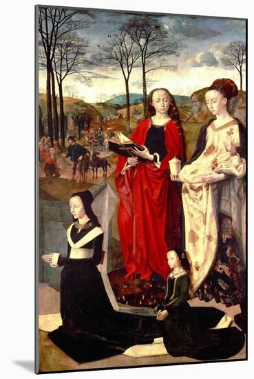 Saint Margaret and Saint Mary Magdalen with Maria Portinari and her daughter-Hugo van der Goes-Mounted Giclee Print