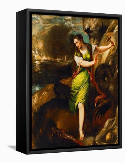Saint Margaret-Titian (Tiziano Vecelli)-Framed Stretched Canvas