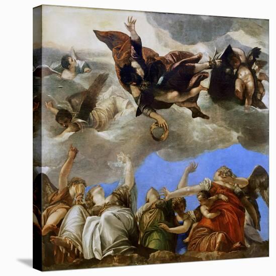 Saint Mark Rewarding the Theological Virtues-Paolo Veronese-Stretched Canvas