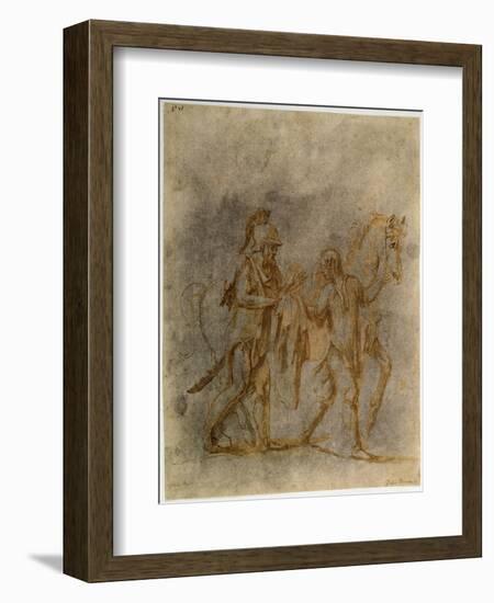 'Saint Martin and a Beggar', early 16th century-Giulio Romano-Framed Giclee Print