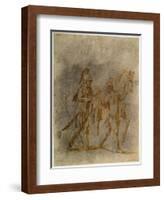 'Saint Martin and a Beggar', early 16th century-Giulio Romano-Framed Giclee Print