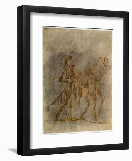 'Saint Martin and a Beggar', early 16th century-Giulio Romano-Framed Giclee Print