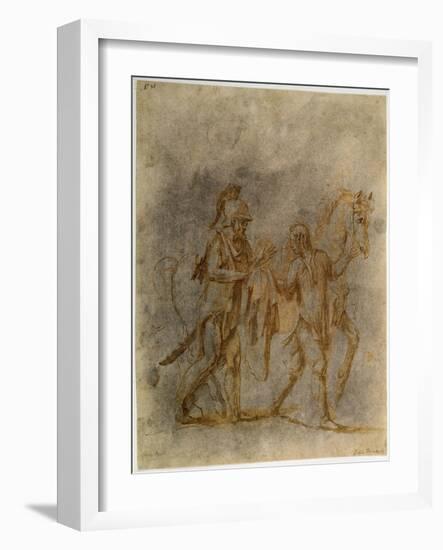 'Saint Martin and a Beggar', early 16th century-Giulio Romano-Framed Giclee Print