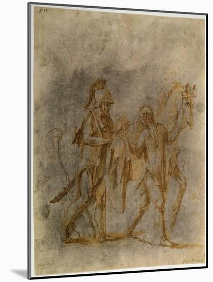 'Saint Martin and a Beggar', early 16th century-Giulio Romano-Mounted Giclee Print