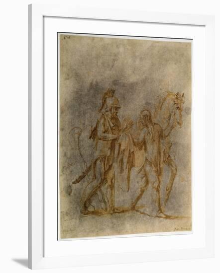'Saint Martin and a Beggar', early 16th century-Giulio Romano-Framed Giclee Print