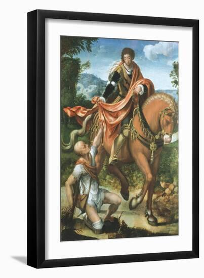 Saint Martin Dividing His Cloak-Pieter Coecke van Aelst-Framed Giclee Print