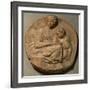 Saint Mary and child with young Saint John Baptist, " Tondo Pitti",1503. Marble,Inv.93.-Michelangelo-Framed Giclee Print