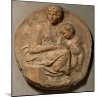 Saint Mary and child with young Saint John Baptist, " Tondo Pitti",1503. Marble,Inv.93.-Michelangelo-Mounted Giclee Print