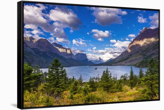 Saint Mary Lake and Wild Goose Island, Glacier National Park, Montana-Russ Bishop-Framed Stretched Canvas