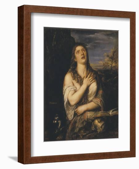 Saint Mary Magdalen-Titian (Tiziano Vecelli)-Framed Art Print