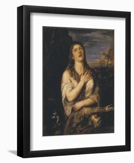 Saint Mary Magdalen-Titian (Tiziano Vecelli)-Framed Art Print